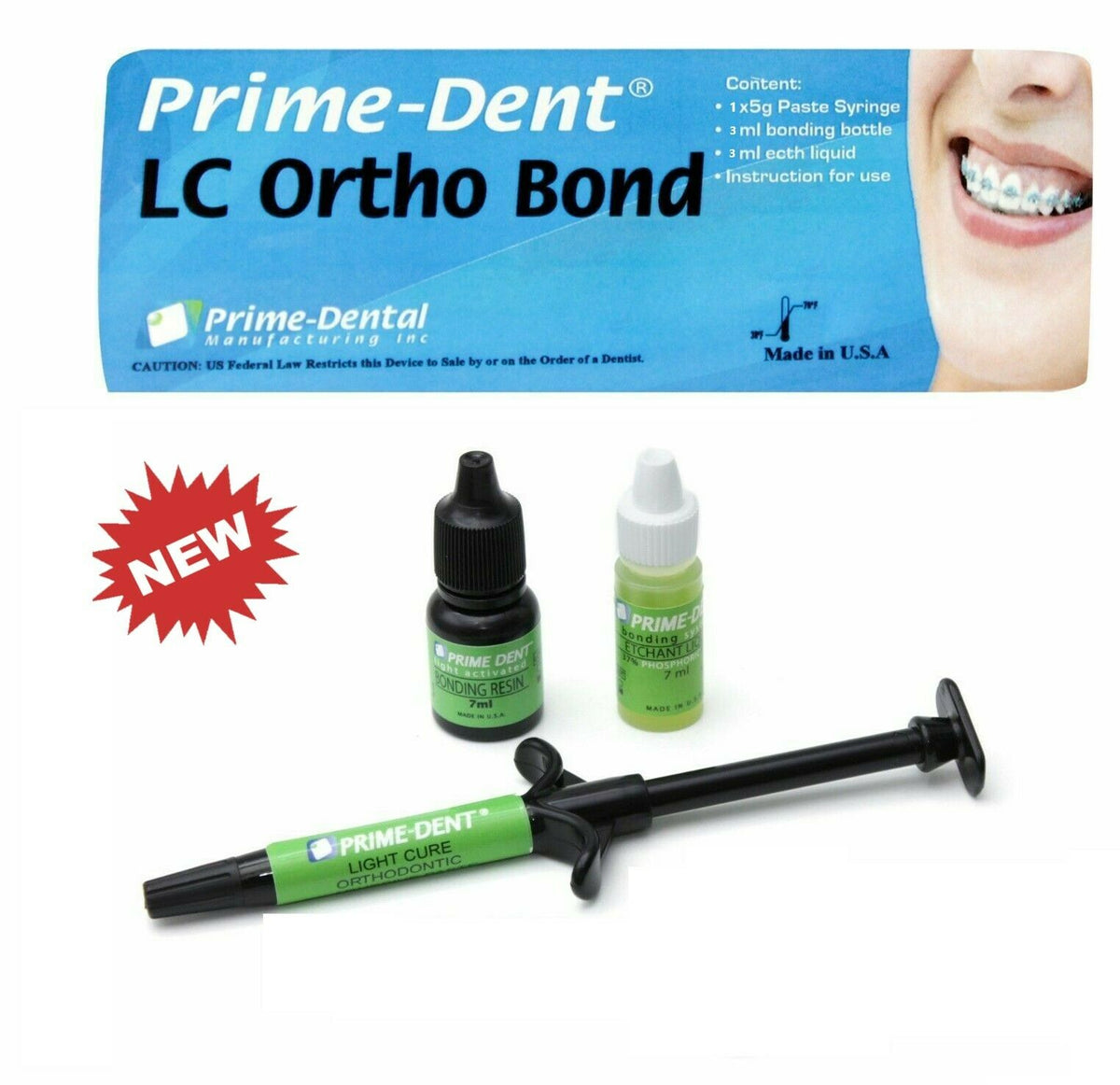 Light Cure Orthodontics Adhesive Bonding 1 Syringe Kit 012-022