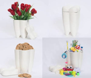 Ceramic Tooth Toy Container. 1/pk