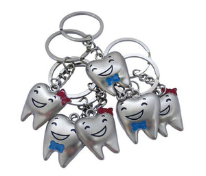 BADER Metal Molar Shaped Tooth Keychain, 20 per pack