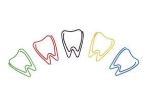 Tooth Shaped Paper Clip, Assorted Colors, 20 Per Pack
