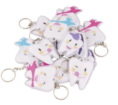 Light Up Tooth Shaped Keychain, Assorted, 20 Per Pack