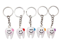 Load image into Gallery viewer, Molar Shaped Keychain with Assorted Flower Accent, 20 Per Pack