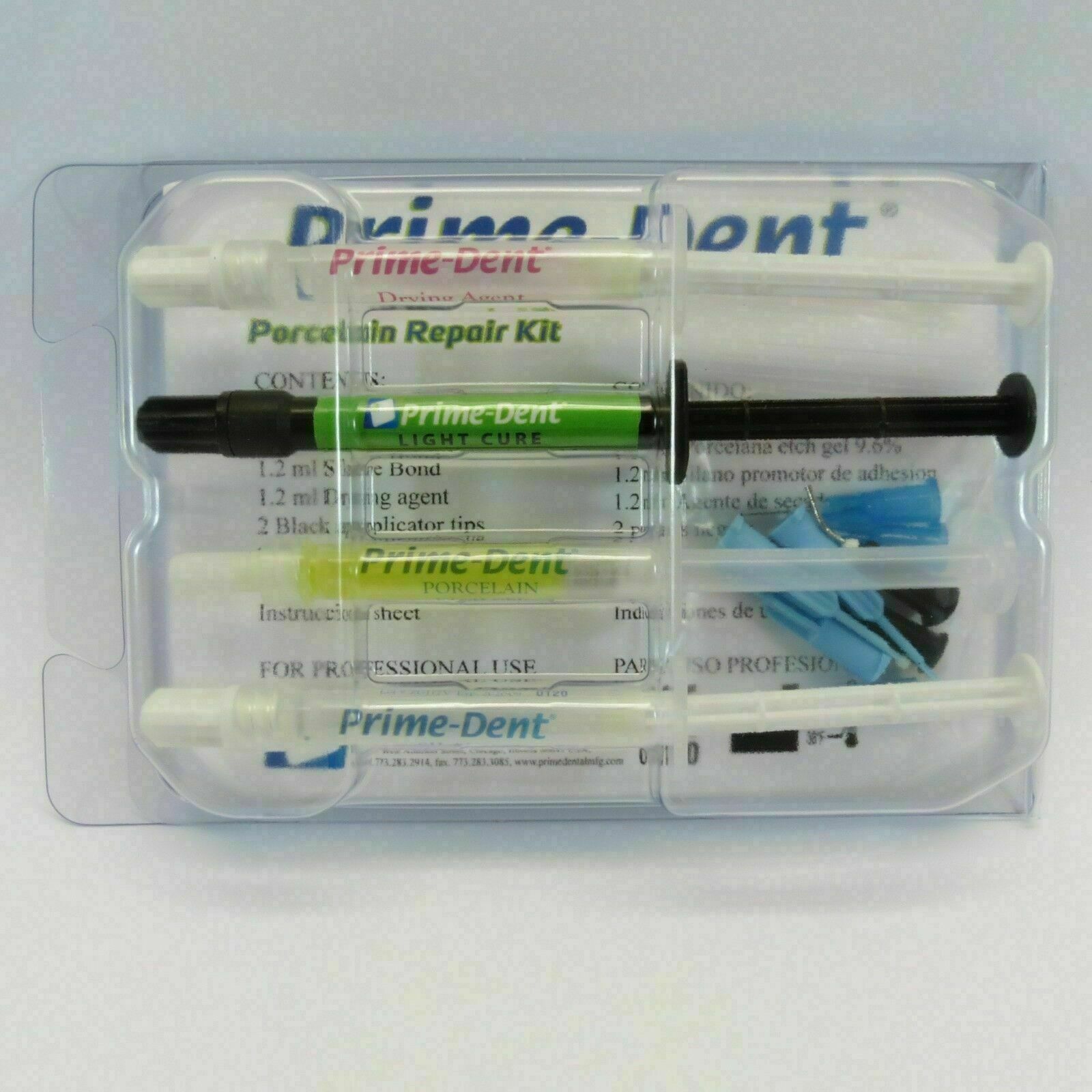 Porcelain Repair Kit: Dental Dam, ETCH, Silane, Drying Agent