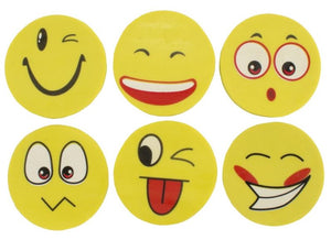 Yellow Smiley Face Fun Eraser, Assorted, 20 Per Pack